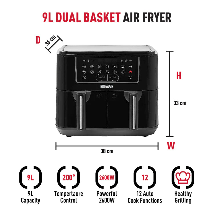 Haden 9 Litre Dual Basket Air Fryer